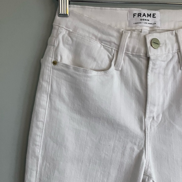 FRAME The Le High Straight White Classic Curve Enhancing Jeans Size 25 - Picture 5 of 16